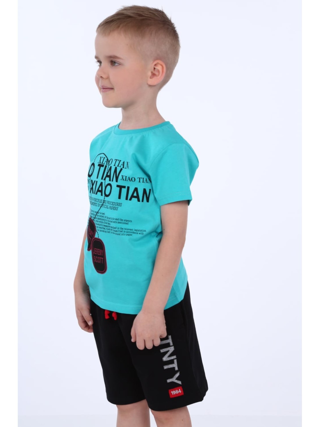 Boy\'s T-shirt with print, mint NDZ4489 - Online store - Boutique